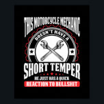 Poster Motorcycle Technician Motorcycle Mechanic<br><div class="desc">Motorcycle Technician Motorcycle Mechanic Gift. Perfect gift for your dad,  mom,  papa,  men,  women,  friend and family members on Thanksgiving Day,  Christmas Day,  Mothers Day,  Fathers Day,  4th of July,  1776 Independent day,  Veterans Day,  Halloween Day,  Patrick's Day</div>