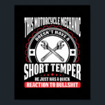 Poster Motorcycle Technician Motorcycle Mechanic<br><div class="desc">Motorcycle Technician Motorcycle Mechanic Gift. Perfect gift for your dad,  mom,  papa,  men,  women,  friend and family members on Thanksgiving Day,  Christmas Day,  Mothers Day,  Fathers Day,  4th of July,  1776 Independent day,  Veterans Day,  Halloween Day,  Patrick's Day</div>