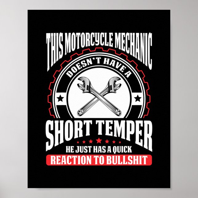 Poster Motorcycle Technician Motorcycle Mechanic  (Frente)