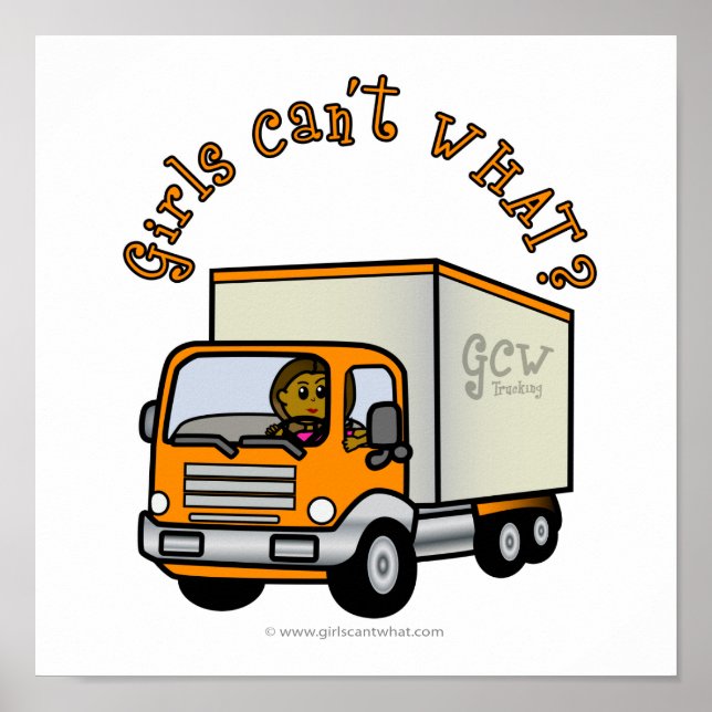 Pôster Motorista De Caminhão De Mulheres Escuras (Frente)