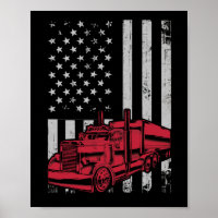 Motorista de Caminhão Semi Flag Americano Semi 18