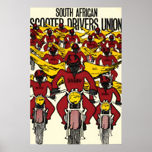 Poster Motorista de Scooter de Cartaz Político da África