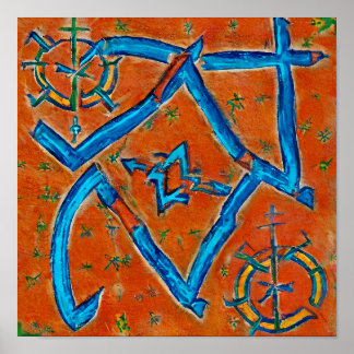 Poster Motoses berberbere amazigh, abstrato e símbolos