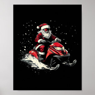 Poster Motrinefe de neve do Papai Noel Trenó de motor eng