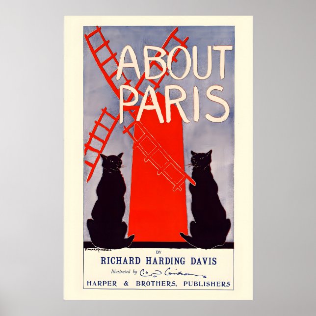 Poster Moulin Rouge Paris Gatos Pretos Richard Harding (Frente)