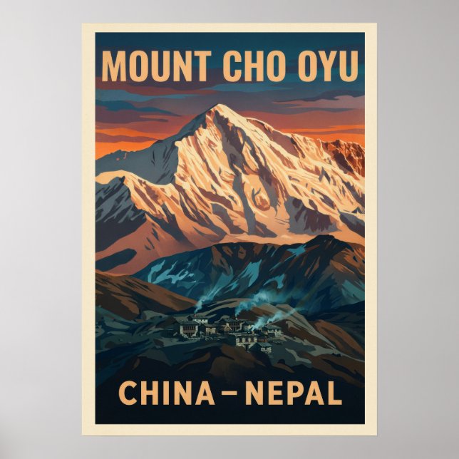 Poster Mount Cho Oyu Nepal-China V02 (Frente)