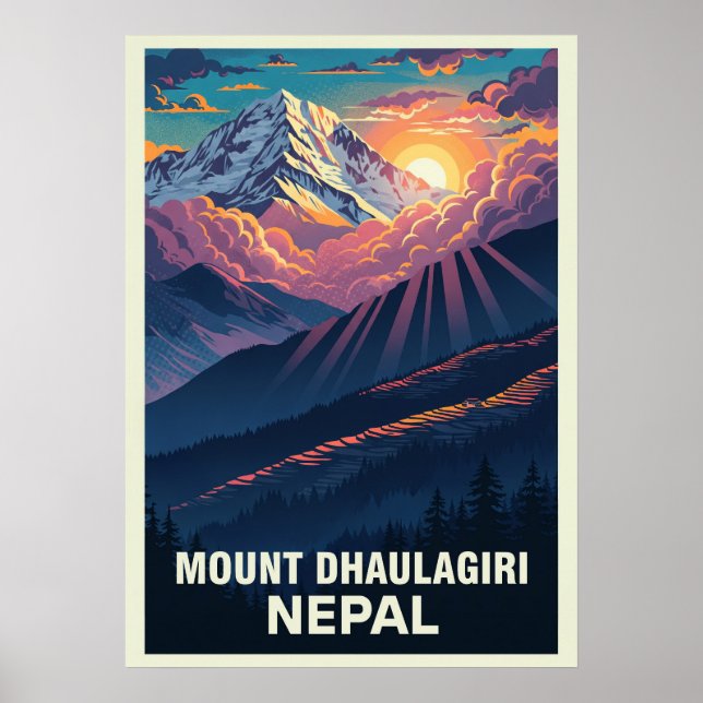 Poster Mount Dhaulagiri Nepal V03 (Frente)