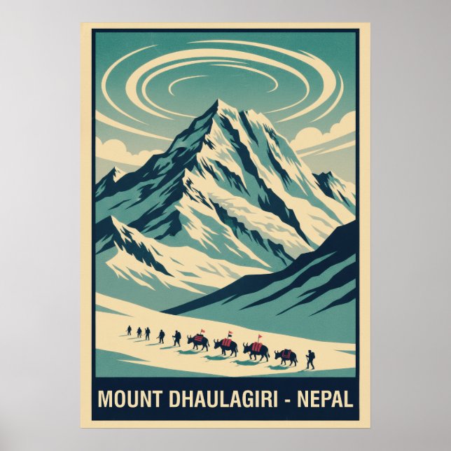Poster Mount Dhaulagiri Nepal V04 (Frente)
