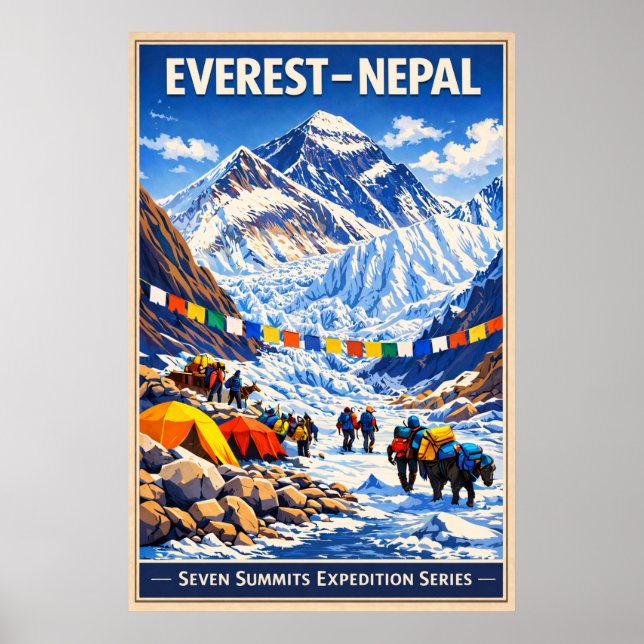 Poster Mount Everest Nepal - Vintage (Frente)