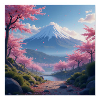 Pôster Mount Fuji landscape