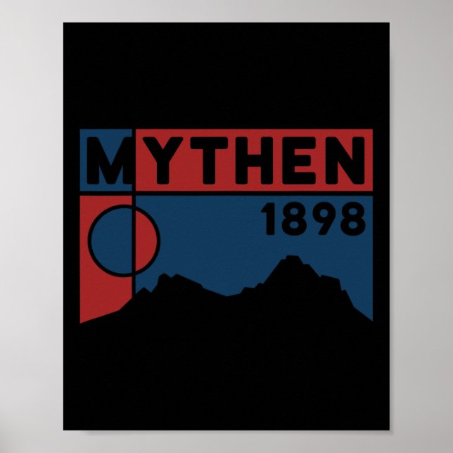Poster Mount Grosser Mythen Hike Mountain Biking Swiss Hi (Frente)