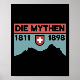 Poster Mount Grosser Mythen Hike Mountain Biking Swiss Hi