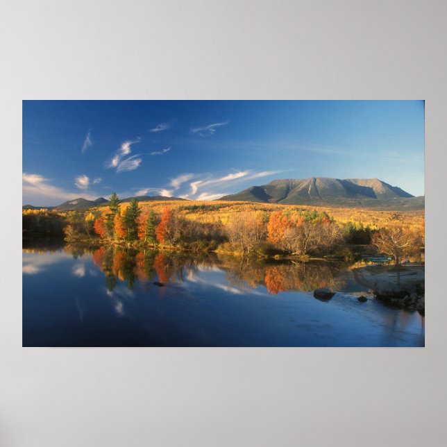 Pôster Mount Katahdin and Longfellow Mountains Autumn (Frente)