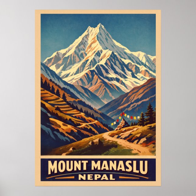 Poster Mount Manaslu Nepal V01 (Frente)