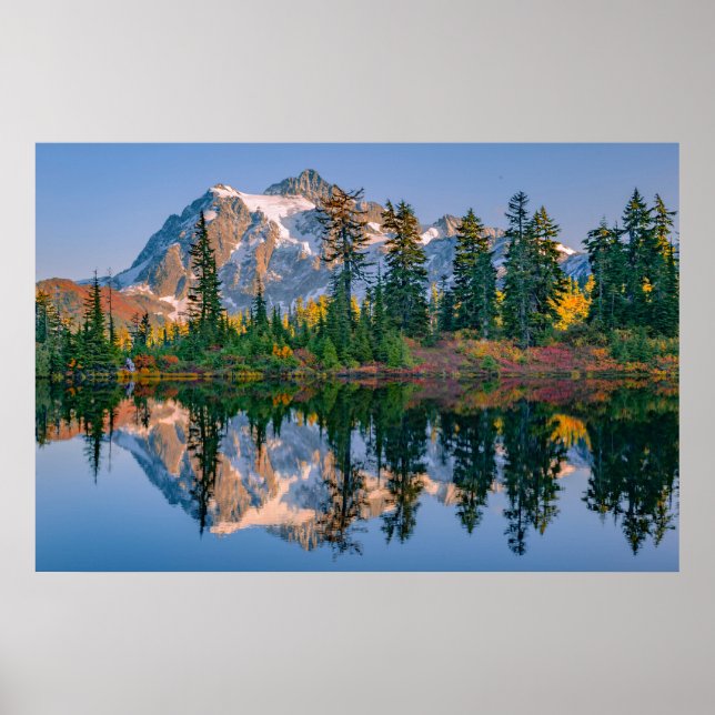 Poster Mount Shuksan mirrored in Reflection Lake (Frente)