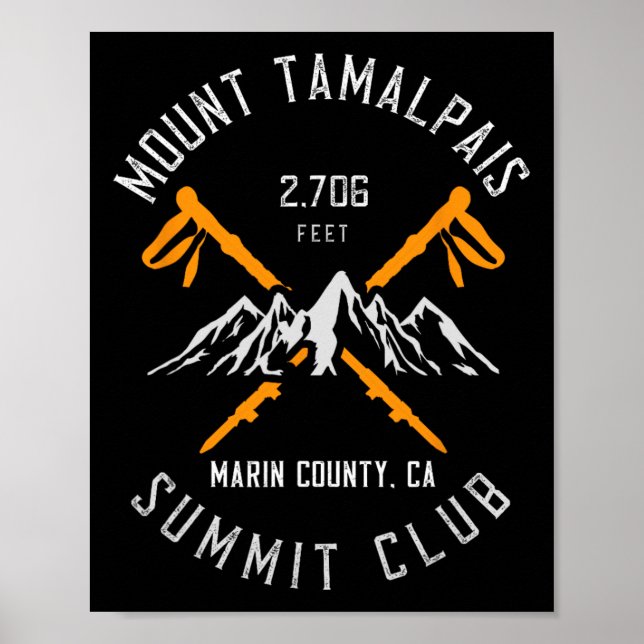 Poster Mount Tamalpais Hiking Marin County California  (Frente)