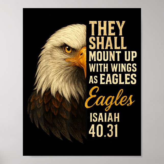 Poster Mount Up Wings As Eagles Isaiah 40_31 Christian Bi (Frente)