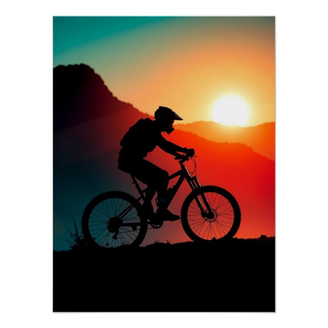 Pôster Mountain Bike Sunset – Challenge & Adventure (Frente)