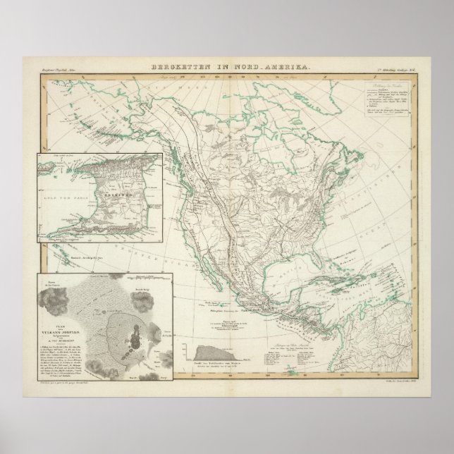 Pôster Mountain chains in North America (Frente)
