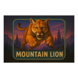 Pôster Mountain Lion Poster