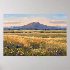 Poster Mountain on the plain