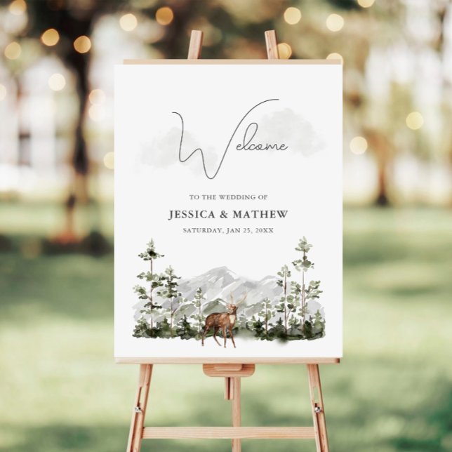 Poster Mountain Pine Forest Wedding Welcome (Criador carregado)
