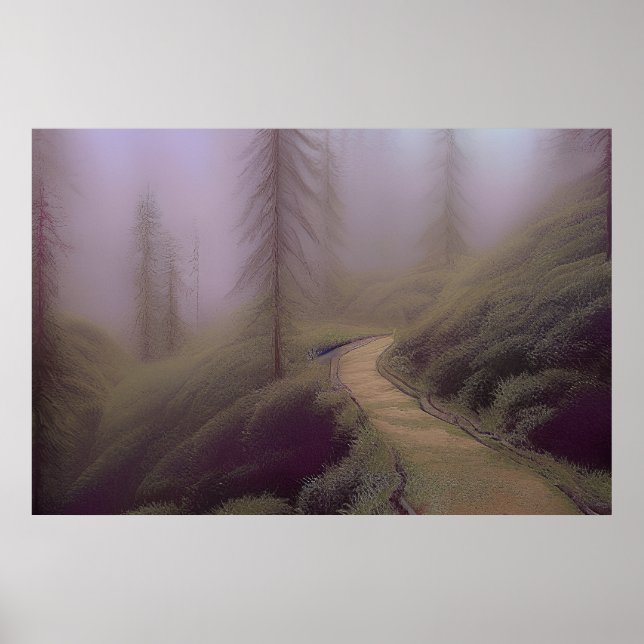 Poster Mountain Trail - Colorful Painting (Frente)