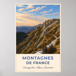 Poster Mountain Trail Through the French Alps