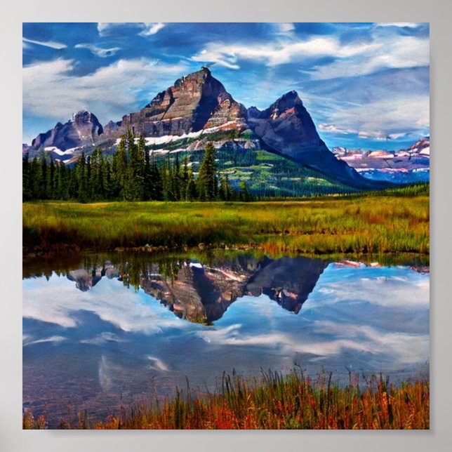 Poster Mountains of Glacier National Park (Frente)