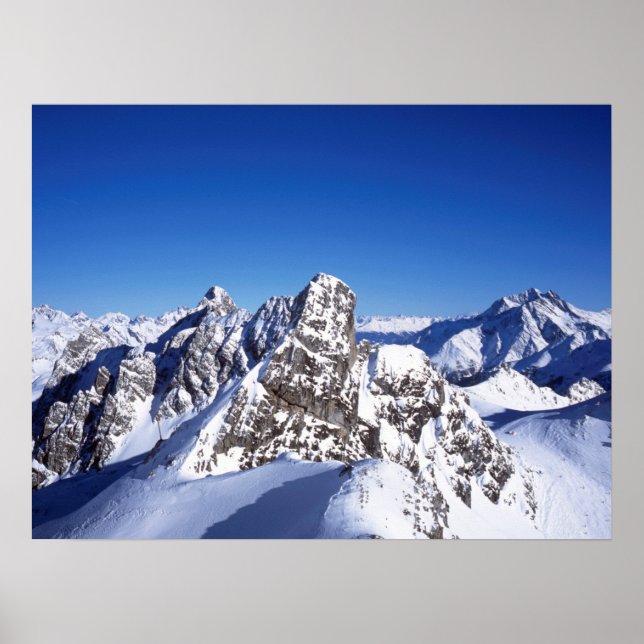 Poster Mountains St Anton Austria Holiday Card (Frente)