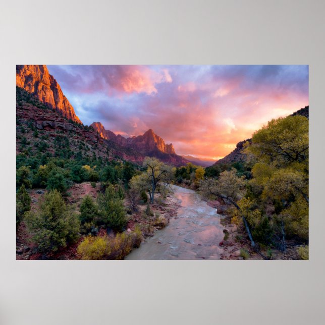 Poster Mountains | The Watchman Zion Nathional Park Utah (Frente)