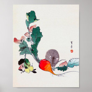 Poster Mouse and Red Radish, Watanabe Seitei