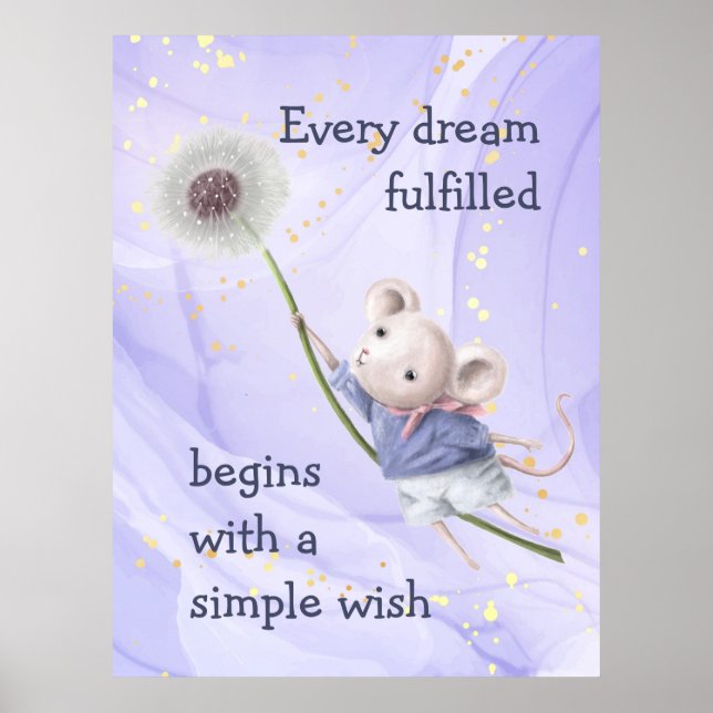 Poster Mouse Dandelion a cada sonho desejo simples (Frente)