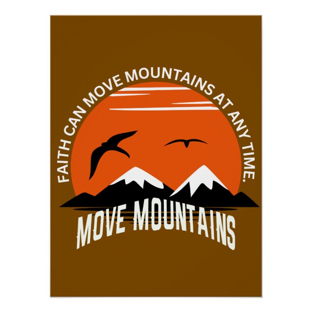 Pôster Move Mountains – Inspirational Sunset Poster (Frente)