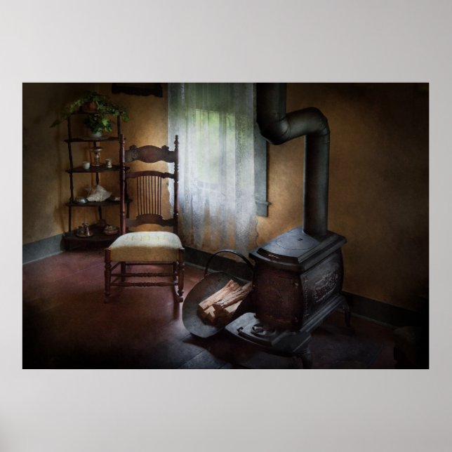 Poster Móveis - Cadeira - Felicidade é um assento quente (Frente)