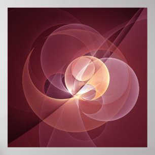 Poster Movimento Abstrato Moderno Vinho Vermelho Cor-de-r