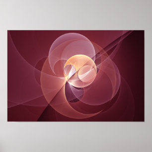Poster Movimento Abstrato Moderno Vinho Vermelho Cor-de-r