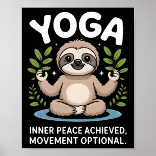Poster Movimento de Preguiça de Yoga Opcional Alcançou Pa