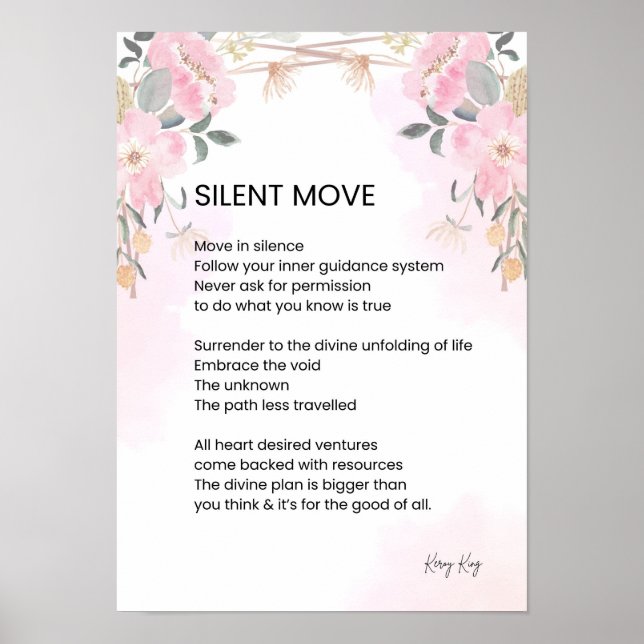 Poster Movimento Silencioso - Poesia do Poema de Incentiv (Frente)