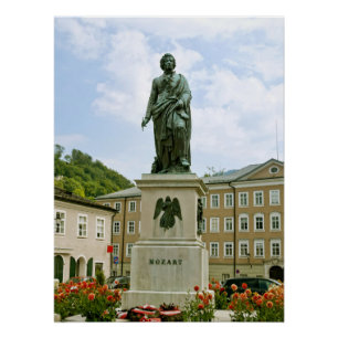 Pôster Mozart Monument em Salzburgo, Áustria