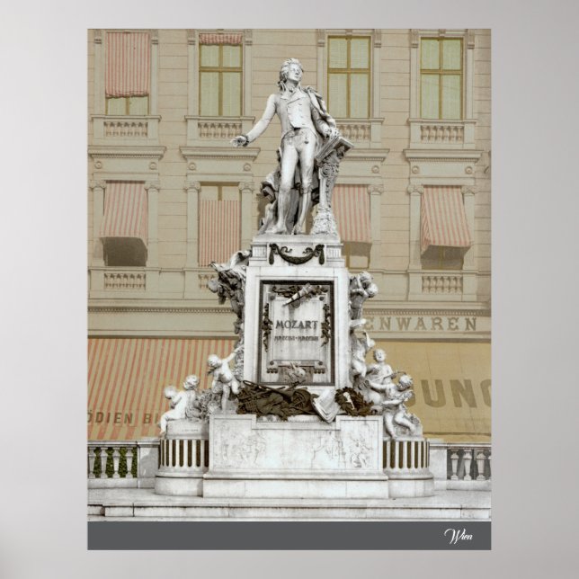 Poster Mozart Monument, Viena (c. 1900) (Frente)