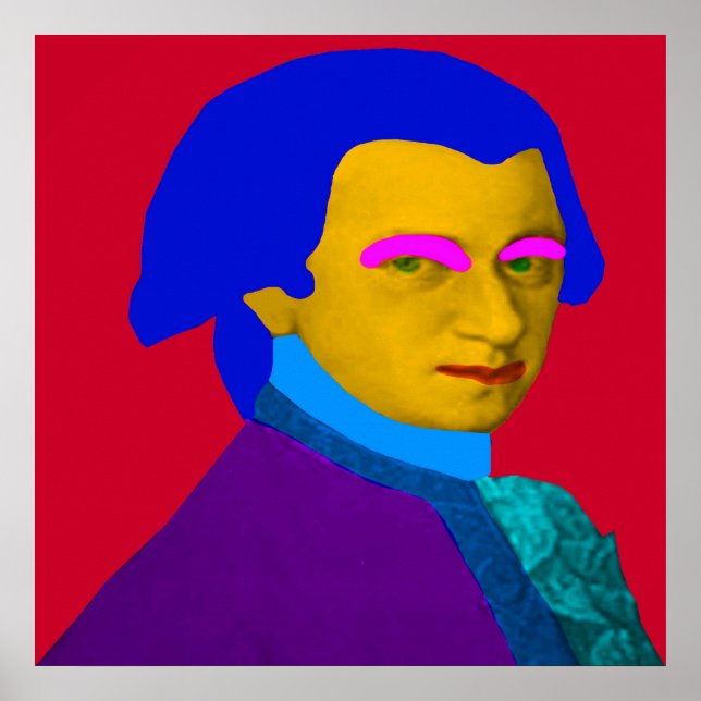 Pôster Mozart pop Art (Frente)