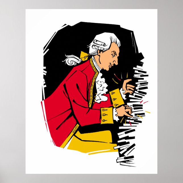 Poster Mozart toca piano (Frente)