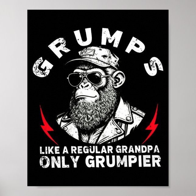 Poster Mps Like A Regular Grandpa Only Mer Monkey (on Bac (Frente)