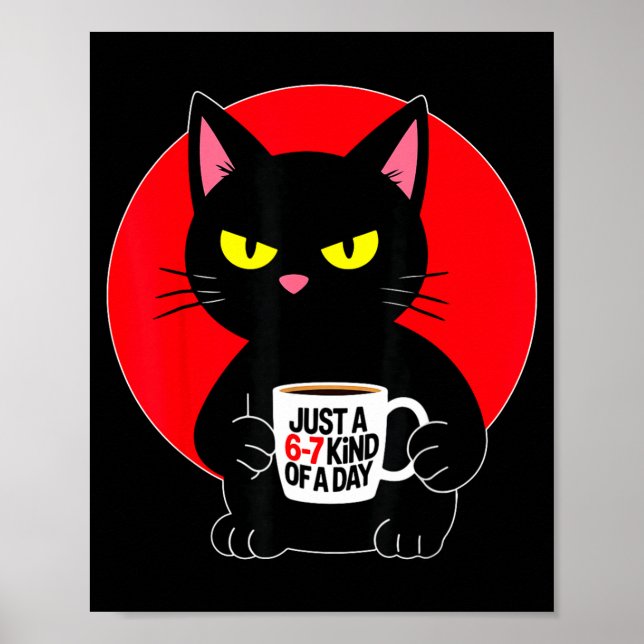 Poster Mpy 6 7 Meme Cat Funny Gen Alpha Six Seven Cat Lov (Frente)