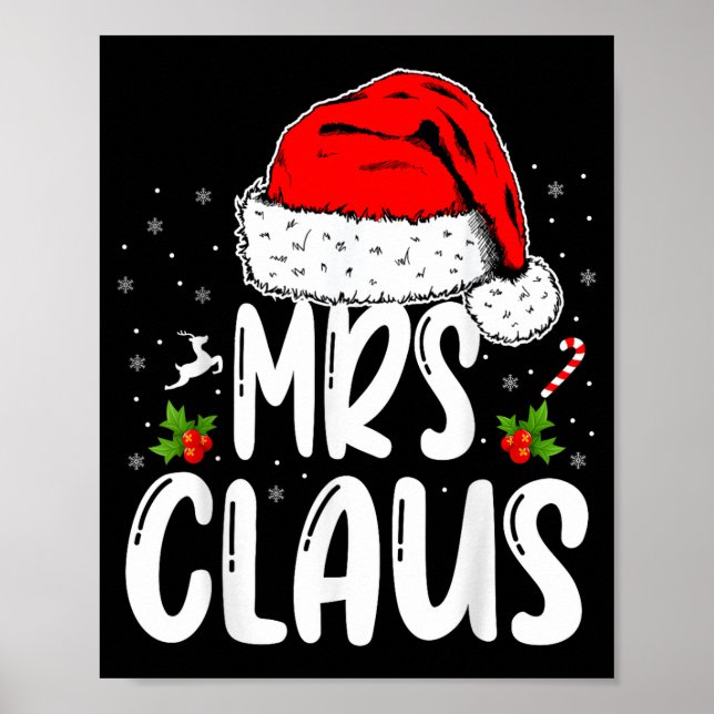 Poster Mr And Mrs Claus Couples Matching Christmas Santa  (Frente)
