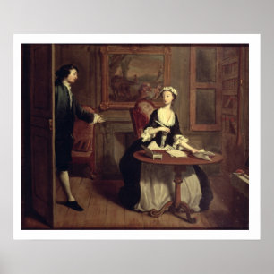 Pôster Mr. B. finds Pamela writing, illustration from Ric