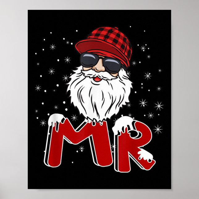 Poster Mr Claus Costume Christmas Funny Santa Hat Family  (Frente)