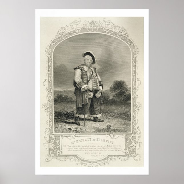 Pôster Mr Hackett as Falstaff, in Henry IV (Part 1) Act I (Frente)
