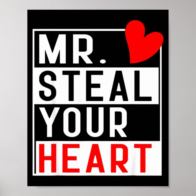 Poster Mr Steal Your Heart For Boys Toddlers Valentine's  (Frente)